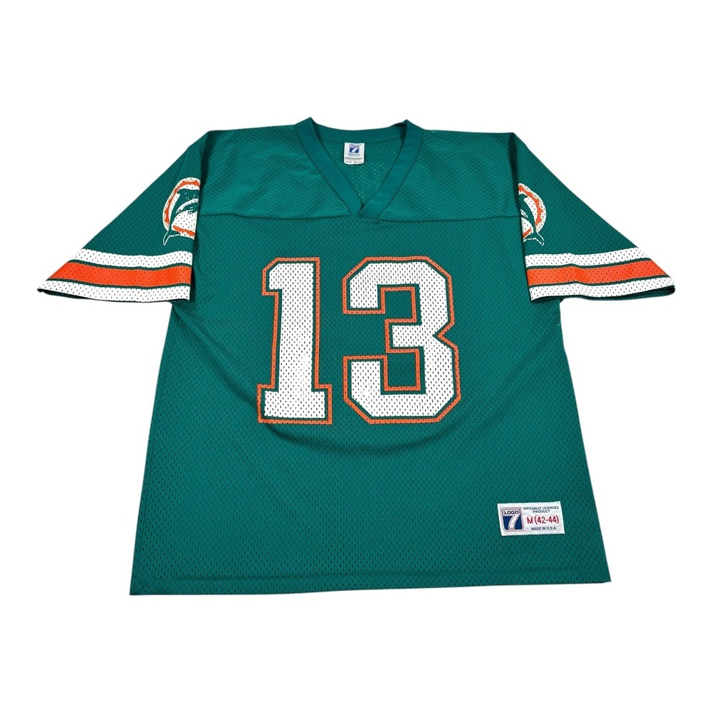 Vintage Miami Dolphins Football Jersey Mens Medium Green NFL Marino 13 Logo 7